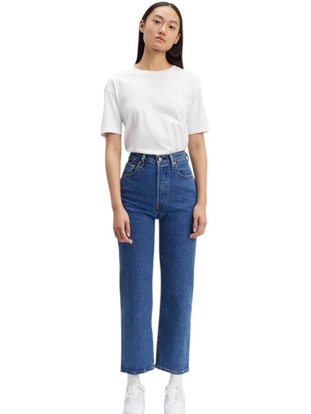 Levi’s Ribcage Straight Ankle Jeans High Rise Medium Wash